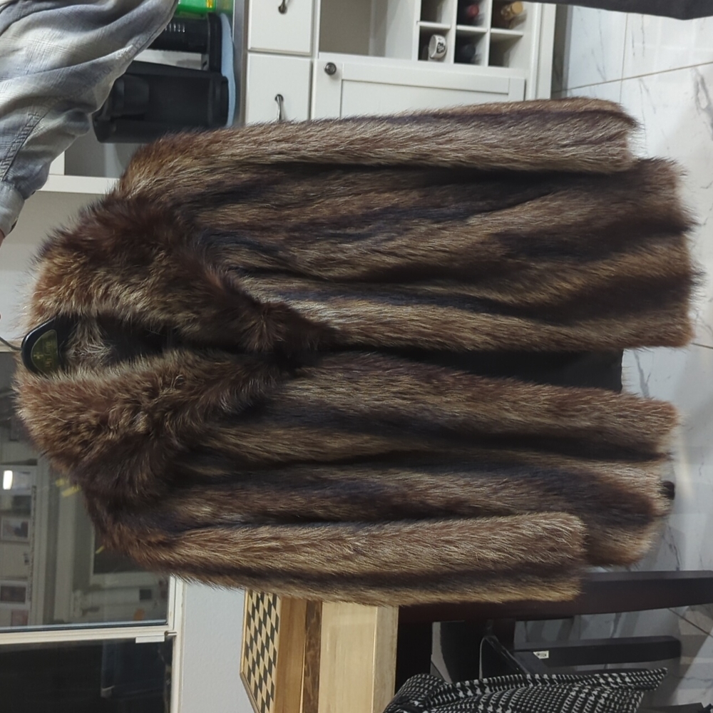 1970s vintage racoon fur coat